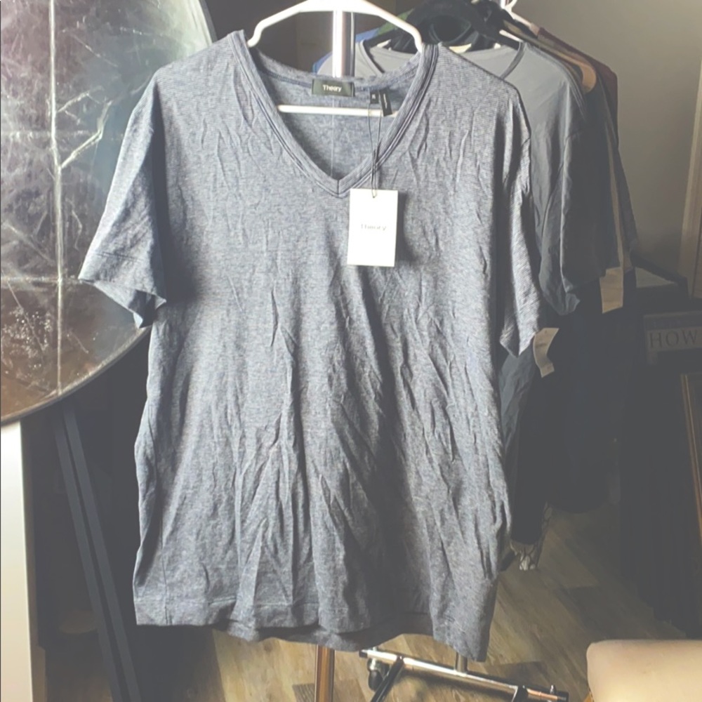 Blue stripe V-Neck